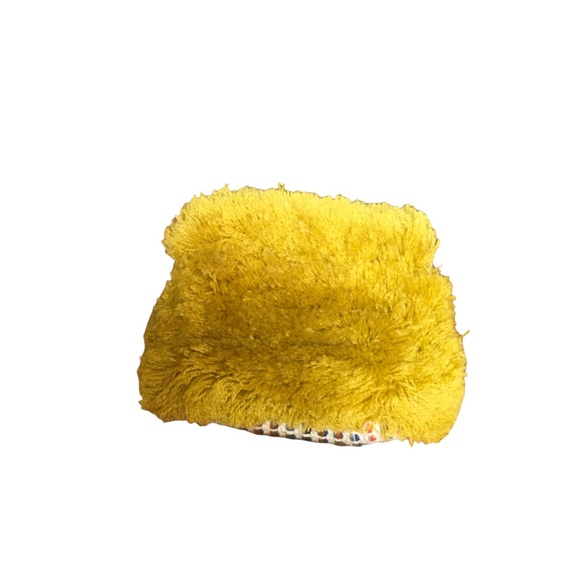 Anthropologie Jasper and Jeera coin purse fuzzy yellow carpet material - Picture 5 of 7